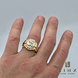 14K Two-tone Gold 3D Om Ring