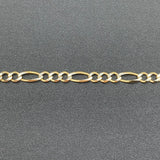 5.3MM 14K Yellow Gold Solid Pavè Figaro Chain