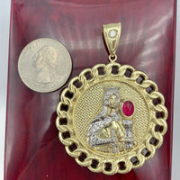 2.5” 10K Yellow Gold Saint Barbara Pendant