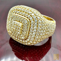 14K Yellow Gold Iced Out Men's Ring