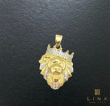 14K Yellow Gold and C/Z Lion King Pendant