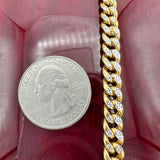 6.3mm 14k Two-tone Gold Semi-solid Miami Cuban Link Chain