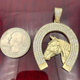 Large 14k Gold Horseshoe Pendant