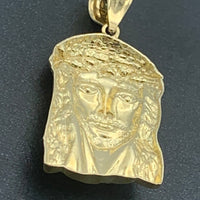 10K Yellow Gold Jesus Face Pendant