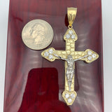 Extra Large 10k Gold Crucifix Pendant