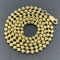 3.5MM 10K Yellow Gold Moon Cut Beaded Chain