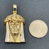 14K Yellow Gold Jesus Head Pendant