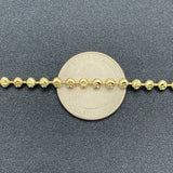 3.5MM 10K Yellow Gold Moon Cut Beaded Chain