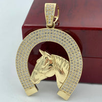 Large 14k Gold Horseshoe Pendant