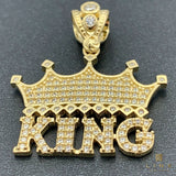 14K Yellow Gold King Pendant
