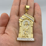 10K Two-tone Gold Saint Lazarus Pendant (extra large)