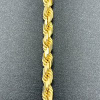 4.5MM 10K Yellow Gold Solid DC Rope Bracelet