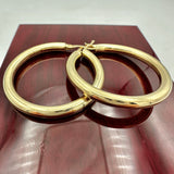 14k Yellow Gold Plain Hoop Earrings (3 sizes)